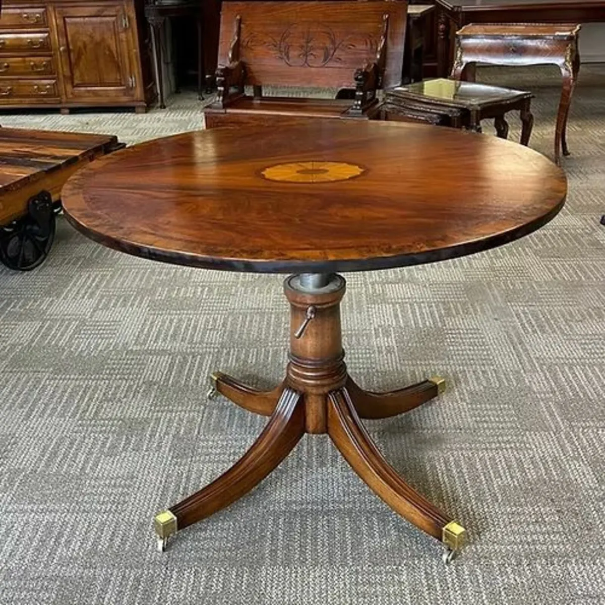 Beautiful inlaid crossband mahogany telescopic tab