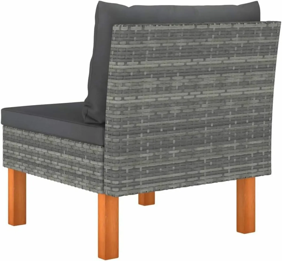 Set of 2 Garden Lounge Chairs Modular Poly Rattan - Image 4