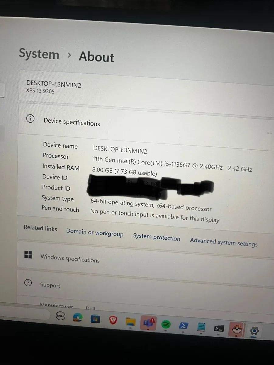 Dell XPS 13 9305 Laptop i5 2.4GHZ - Image 3