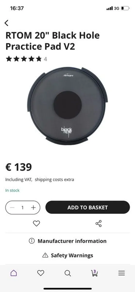 RTOM Black hole 20" bass drum mesh head V2 - Image 3