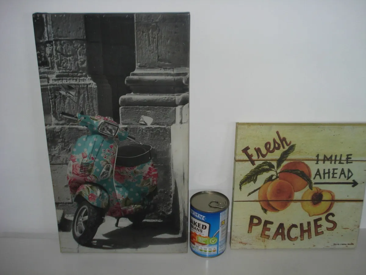 VESPA ,PEACHES ,WINE, PAINTING & PRINTS. - Image 1