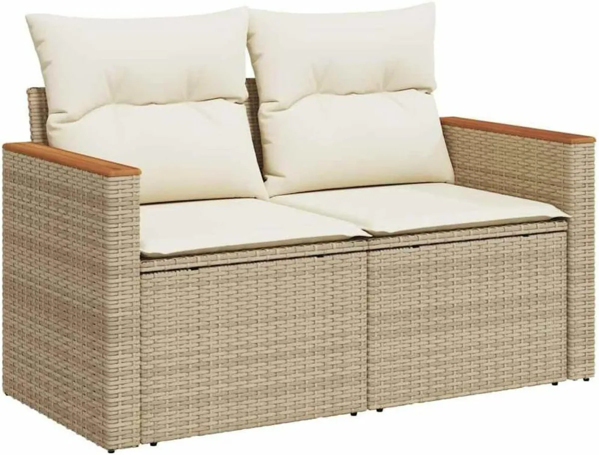 2-Seater Garden Sofa Set Modular Poly Rattan Chair - Image 3