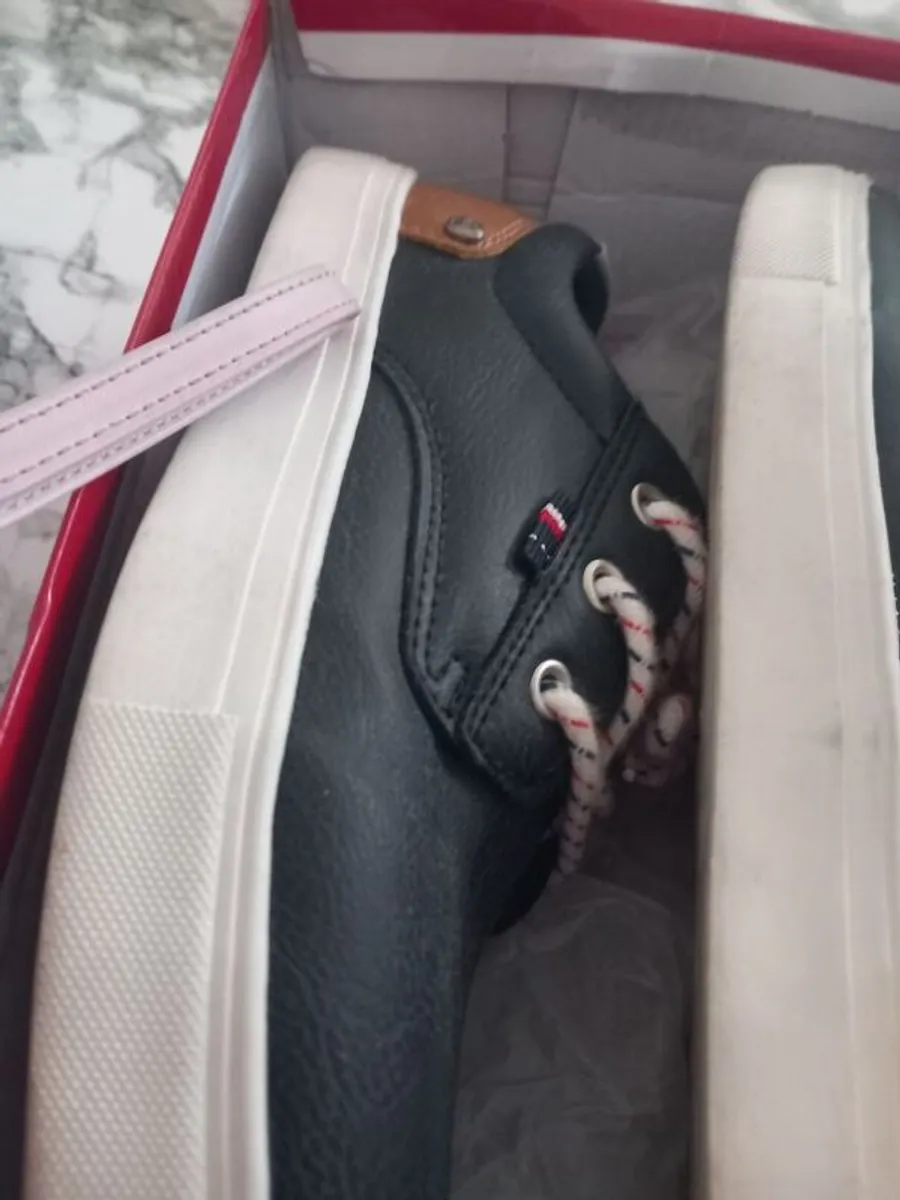 boys communion suit age 9/10 blazer trousers waistcoat bowtie shirt rosette and shoes only worn couple of hours - Image 3