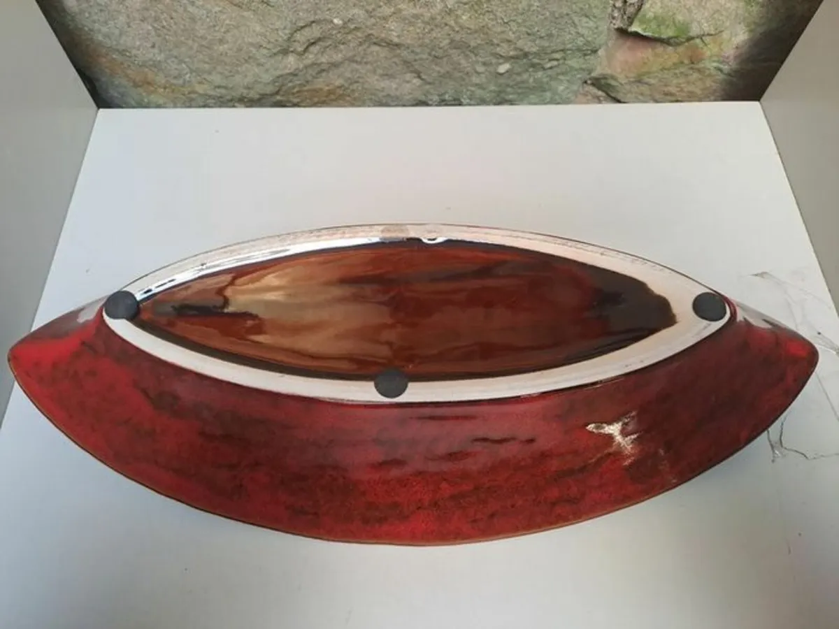 Red glazed bowl oval - Image 2