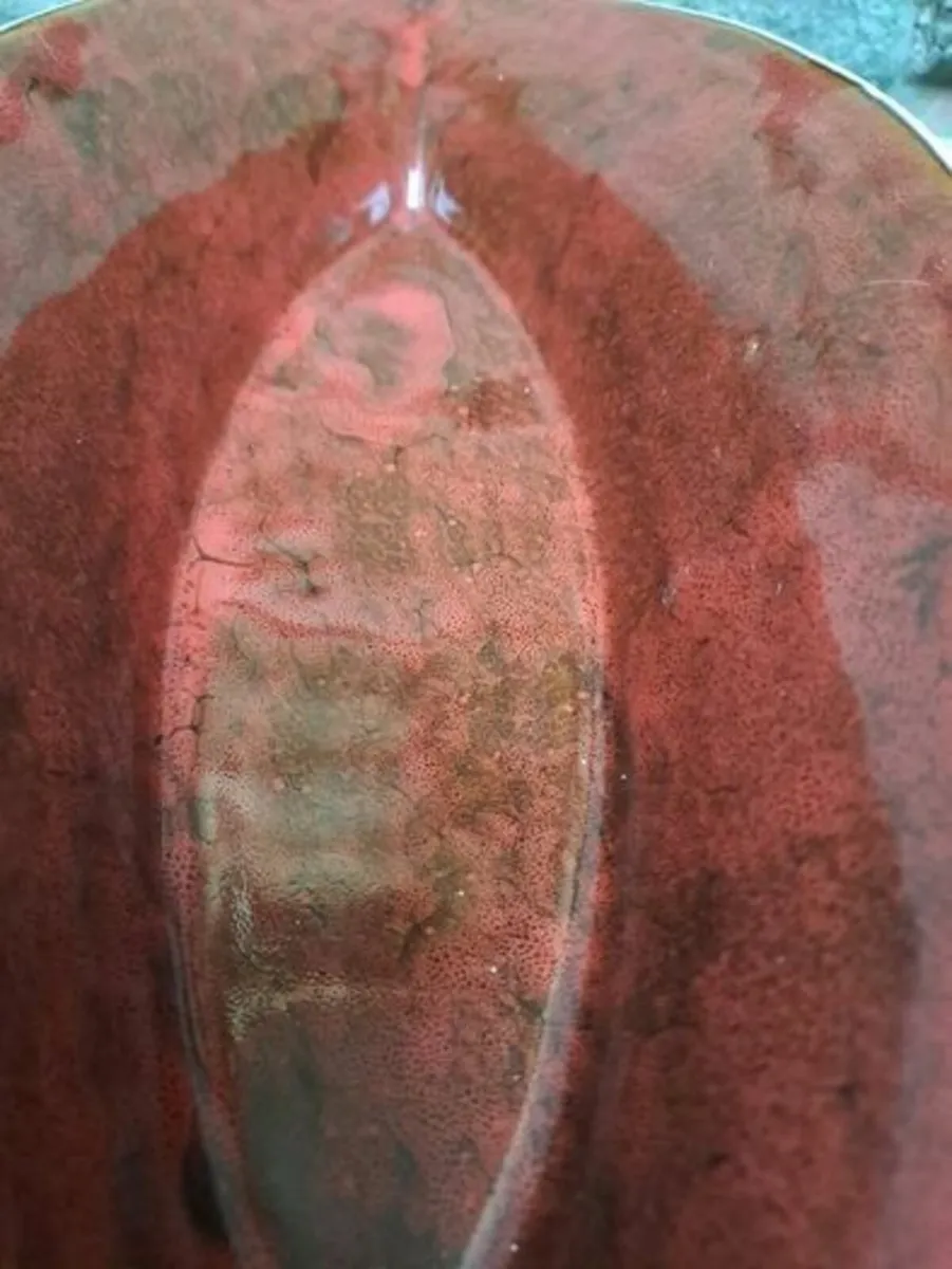 Red glazed bowl oval - Image 3