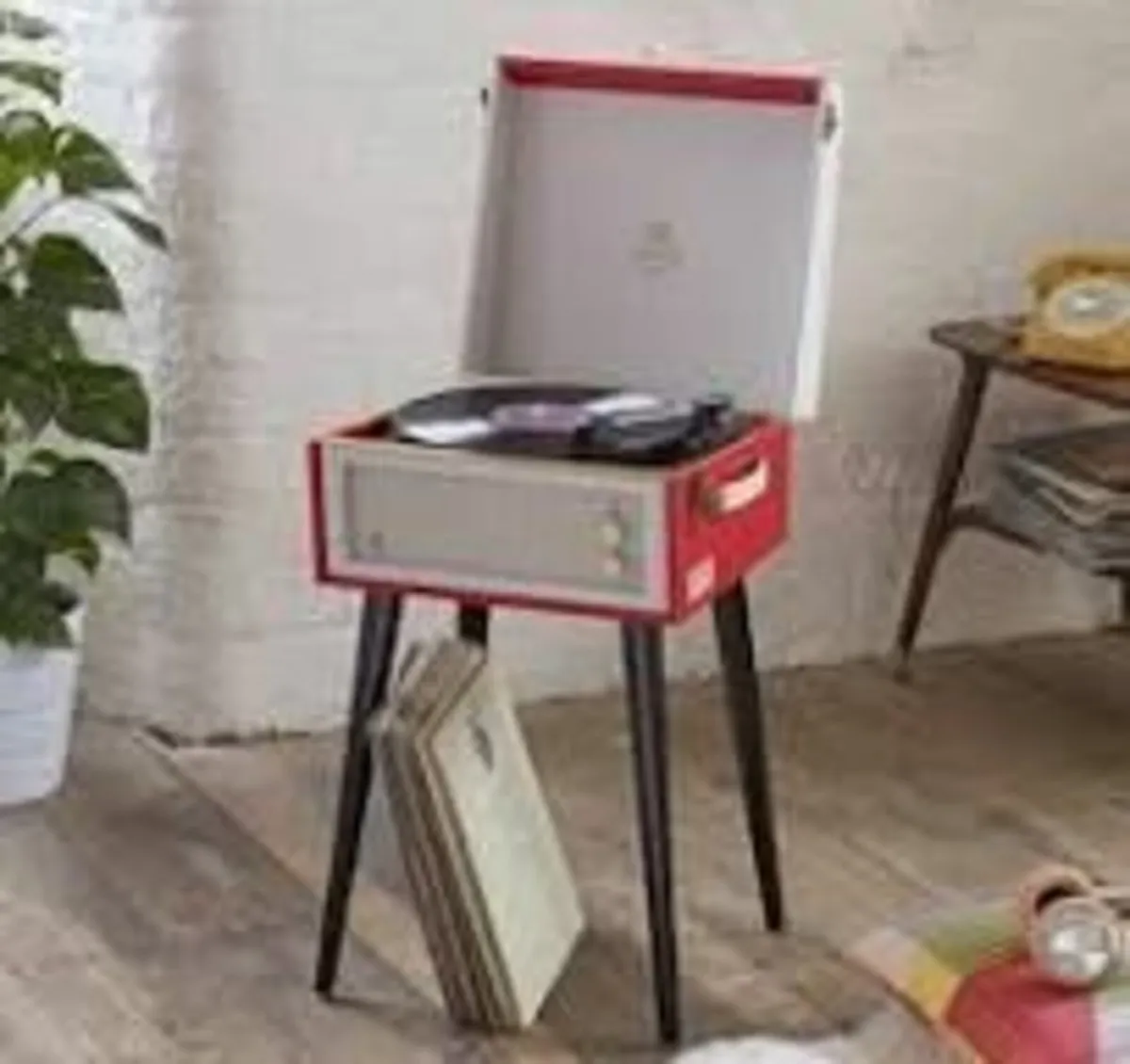 Red Record Player Vintage Style
