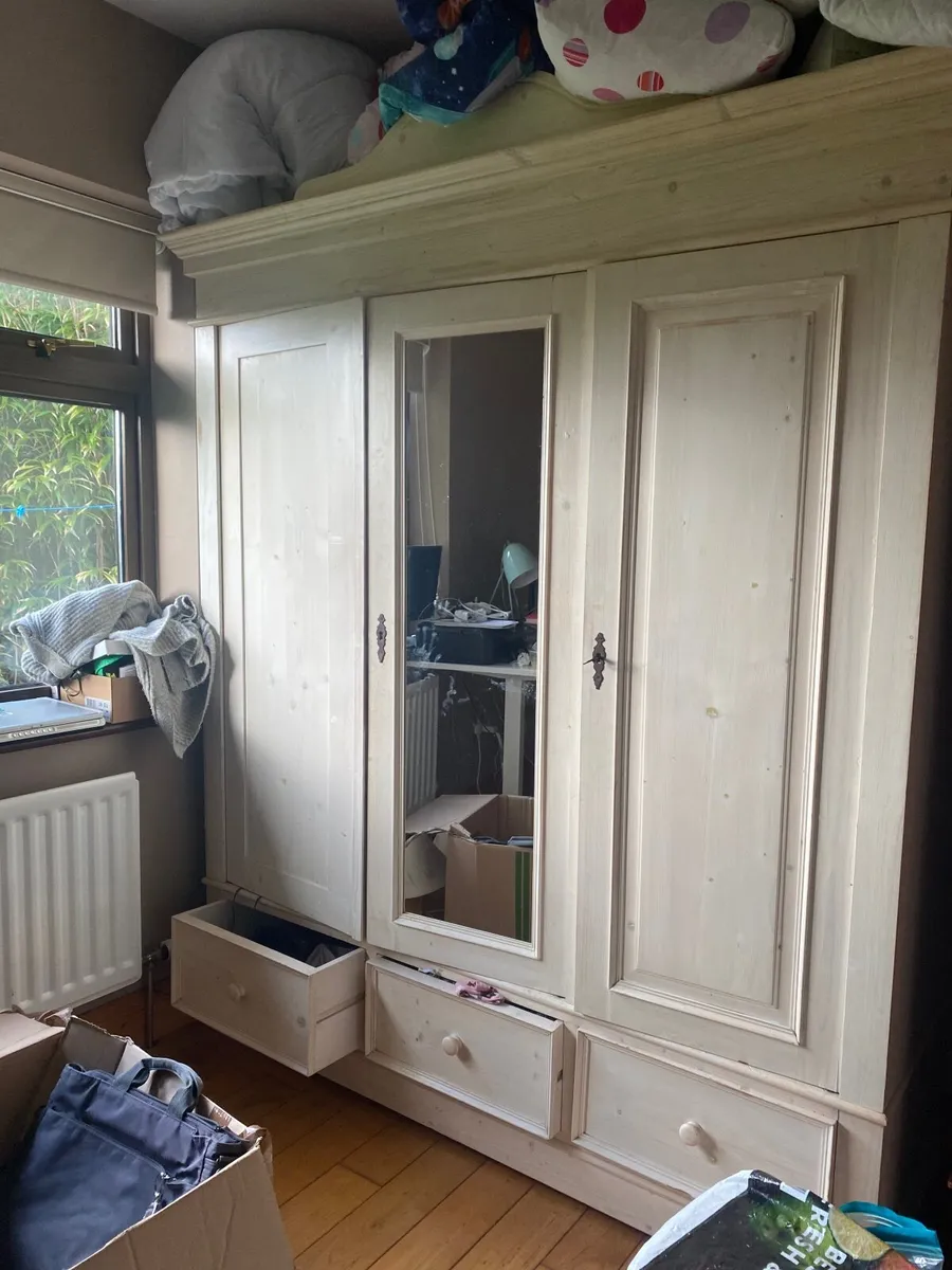 Free Wardrobe - solid wood, white wash effect - Image 1