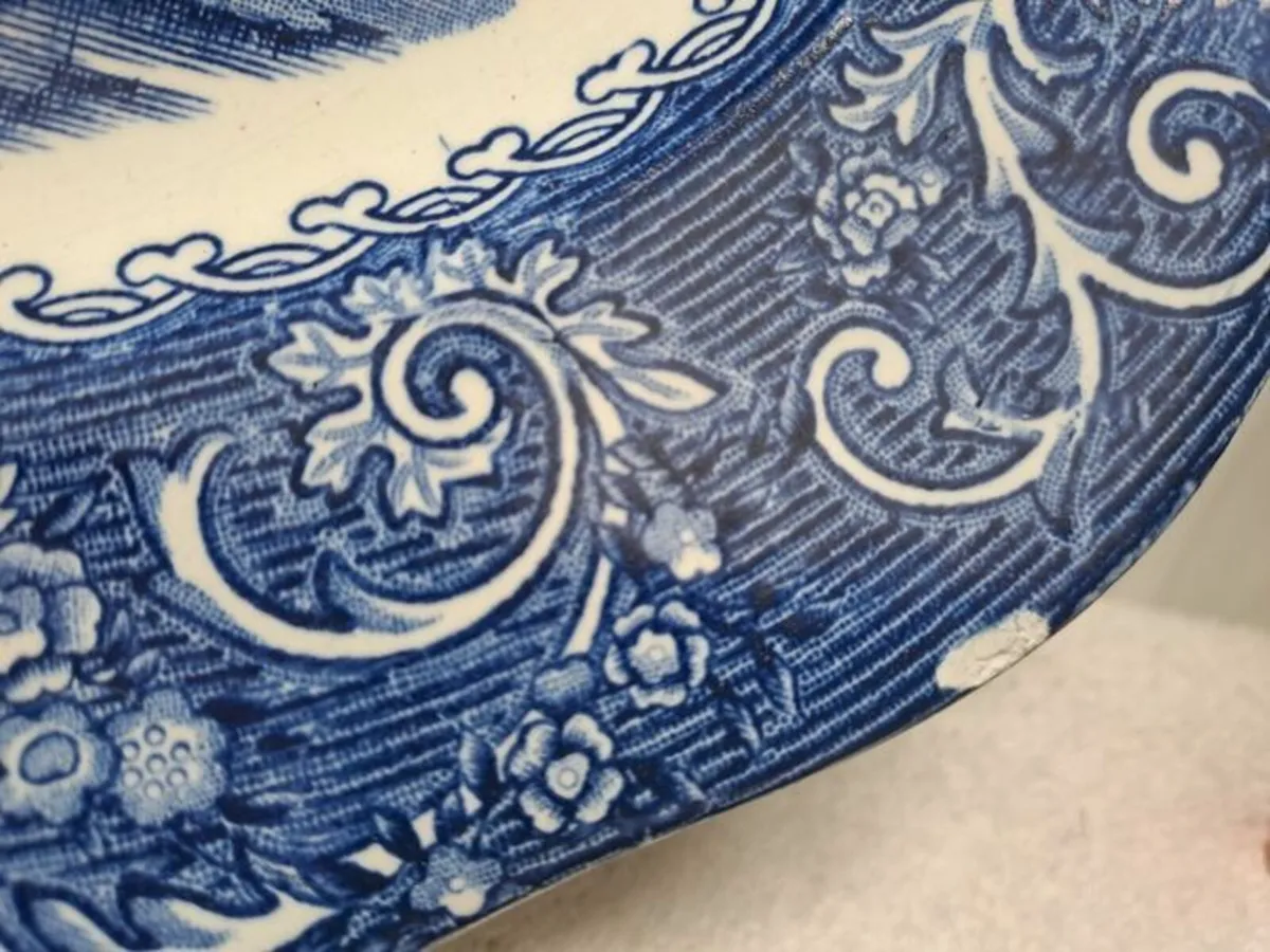 Staffordshire River Scene oval platter - Image 4