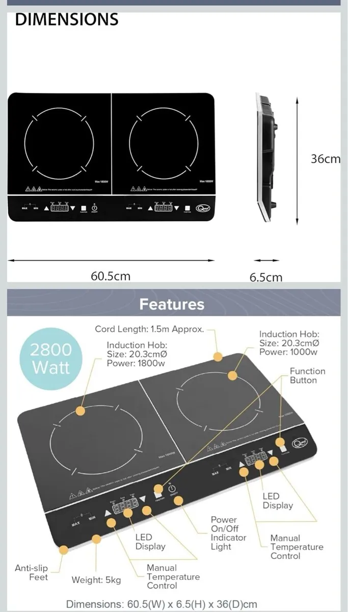 Dual induction hob - Image 1