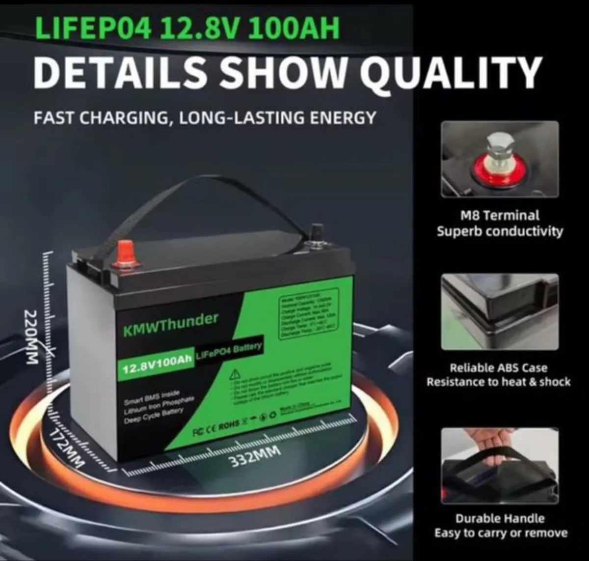 12V 100Ah LiFePo4 Battery Pack Lithium Iron - Image 4