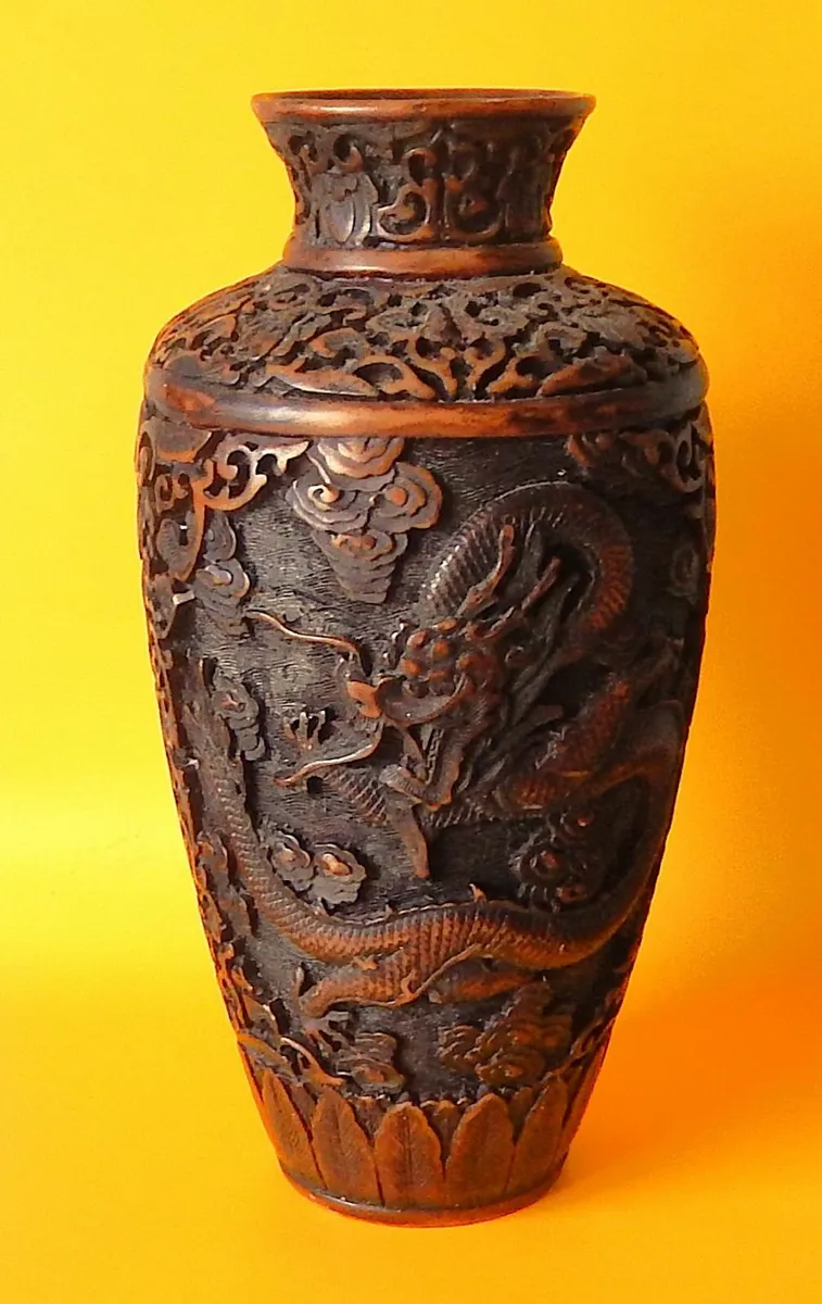 Sculptural Chinese Dragon Vase, Stamped - Image 1