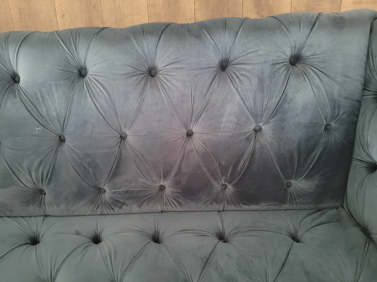 4 seater  Velvet Teal Couch - Image 3