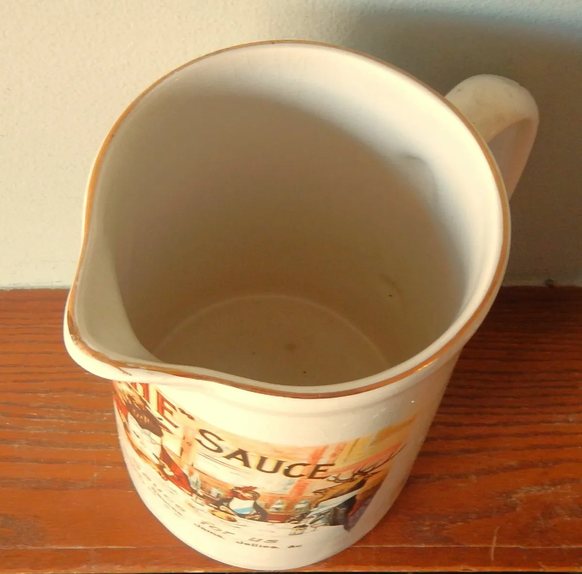 Large Vintage Batty & Co “The Sauce” Ceramic Jug - Image 4