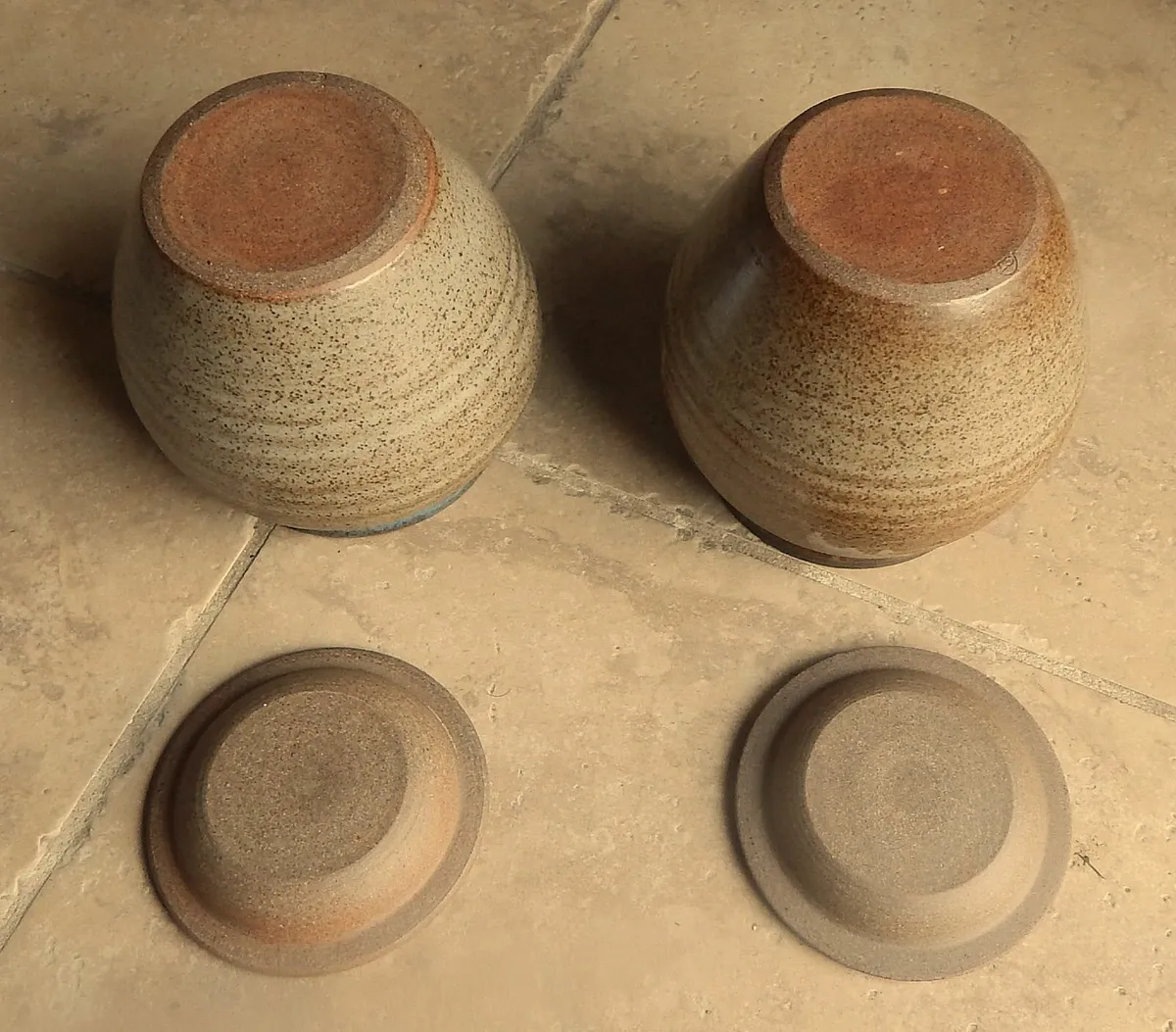 2 Stamped Salt Glazed Pottery Jars - Image 4