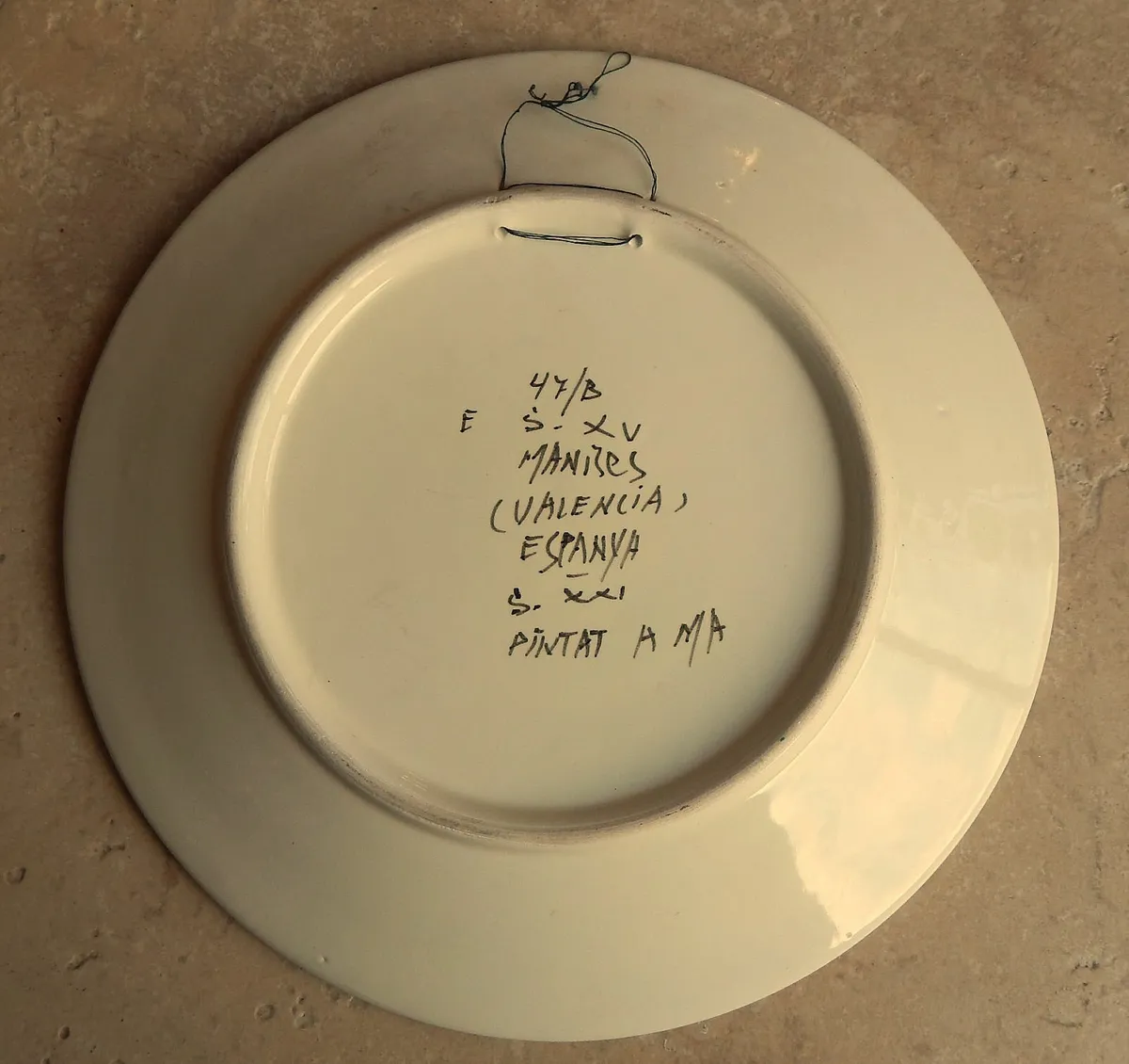 Spanish Ceramic Hand Painted Wall Hanging Plate - Image 4