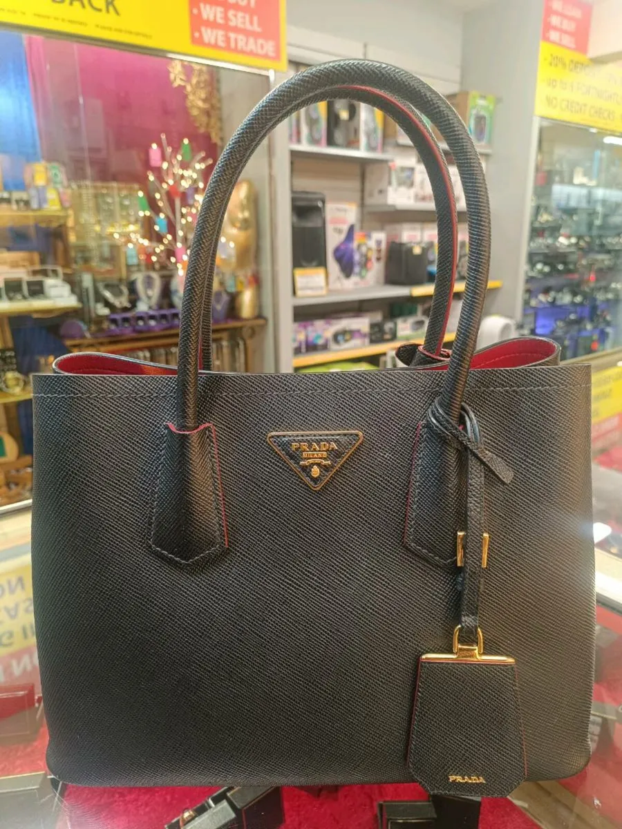 Prada Saffiano Leather Black/Red Bag - Image 1