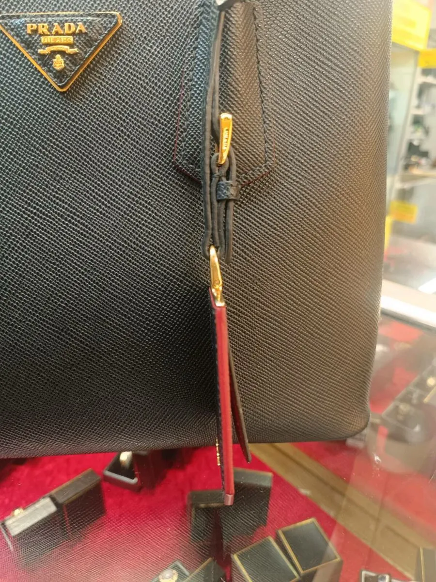 Prada Saffiano Leather Black/Red Bag - Image 3