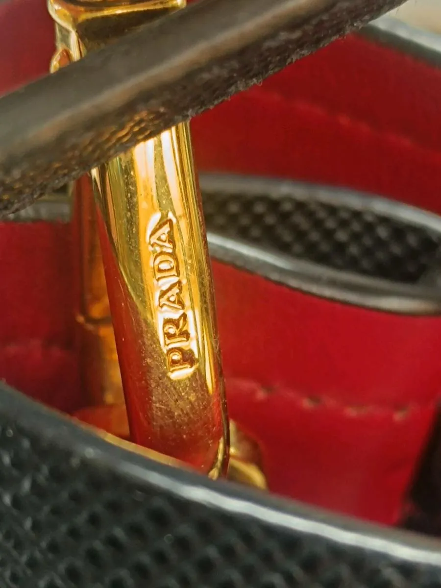 Prada Saffiano Leather Black/Red Bag - Image 4