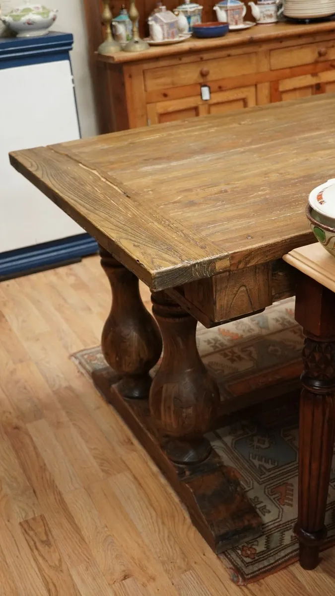 Solid Oak Refectory Dining Table - Image 4