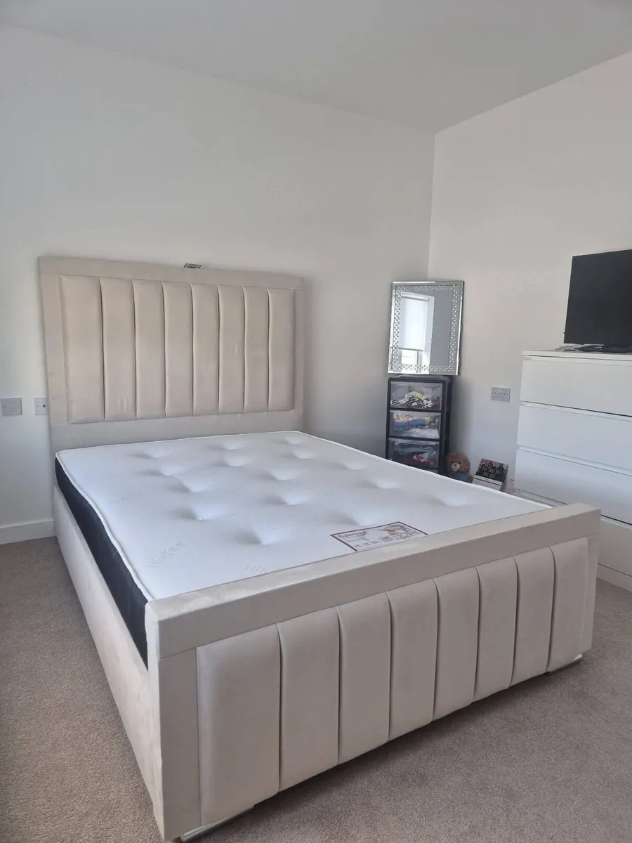 New Double King Size Bed Frame With Mattress - Image 2