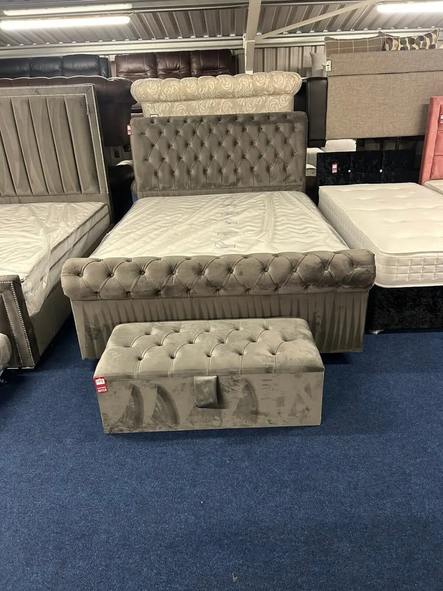 New Double King Size Bed Frame With Mattress - Image 3