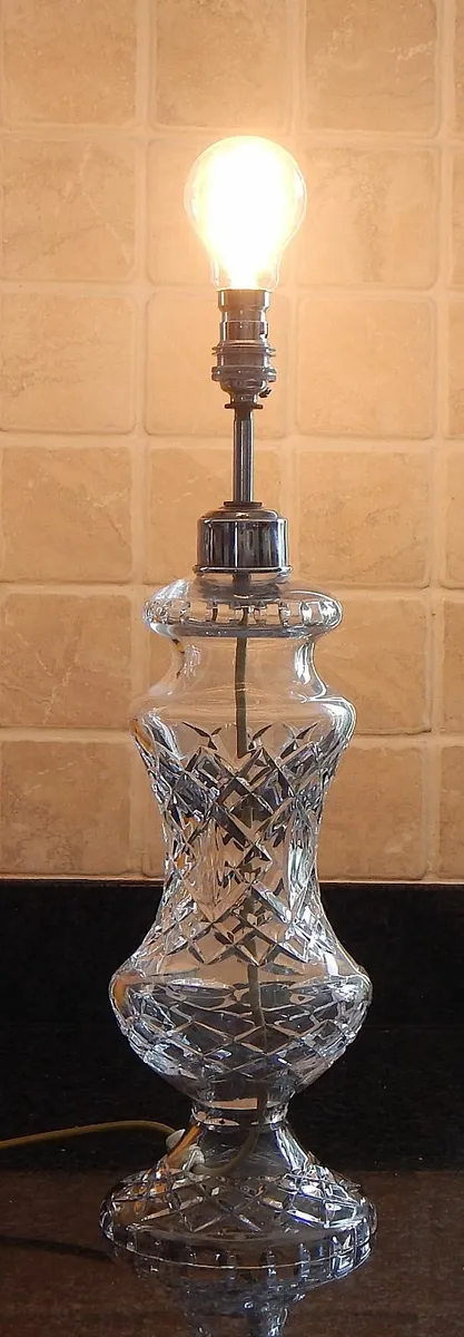 Vintage Waterford Crystal Stamped Cut Glass Lamp - Image 3