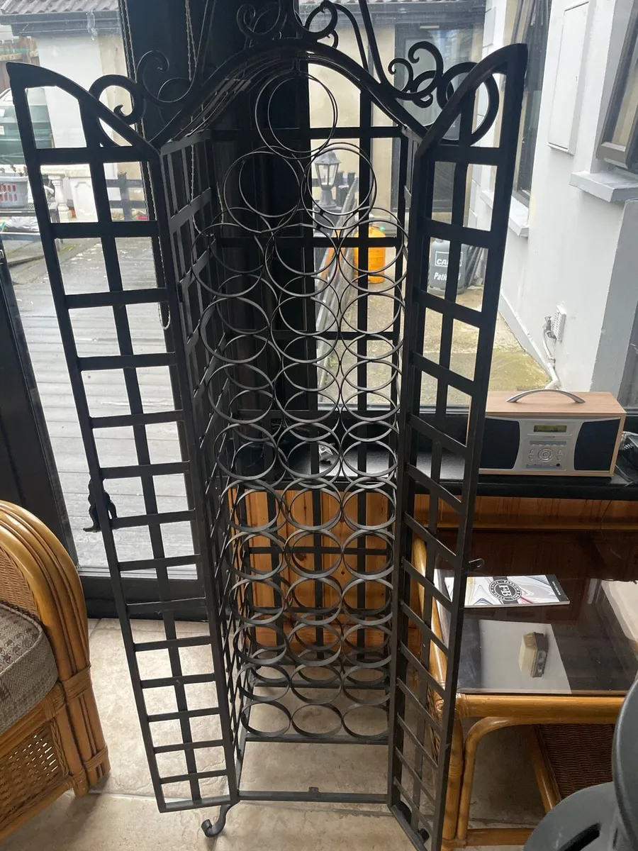 Freestanding black metal winerack - Image 2