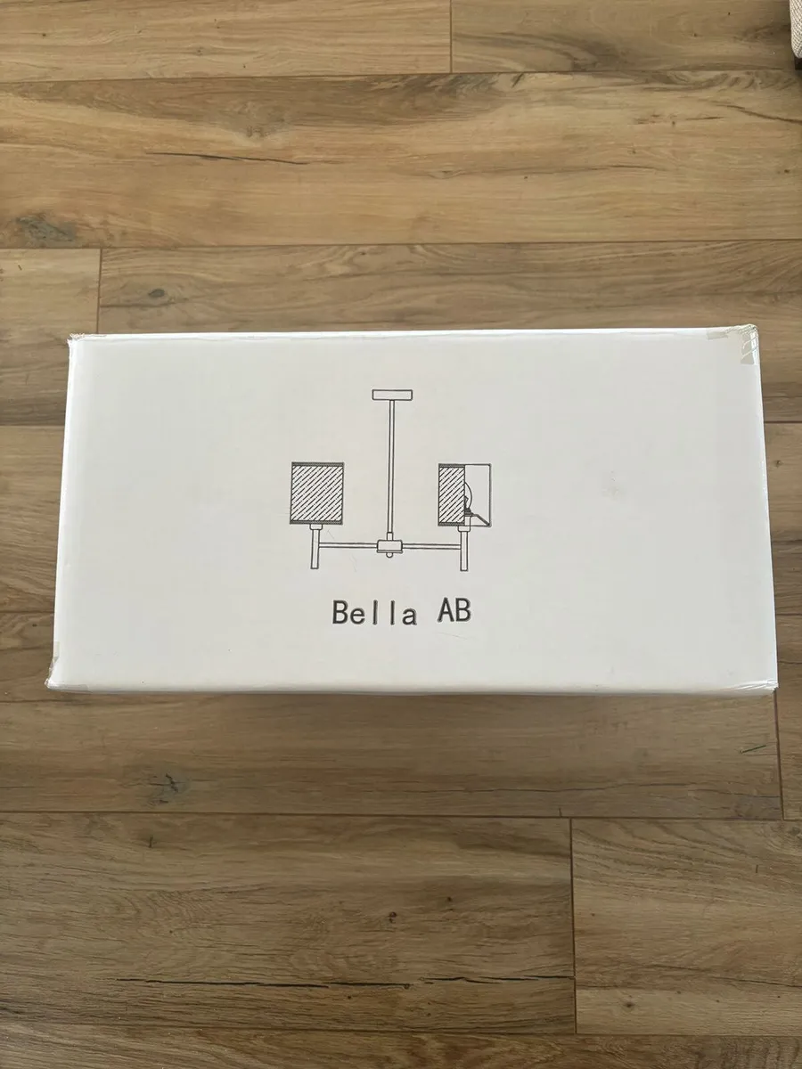 Antique brass 3 light ceiling lamp white shades - Image 3