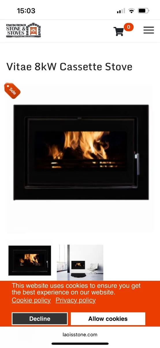 Stove insert  non boiler very good condition c - Image 2