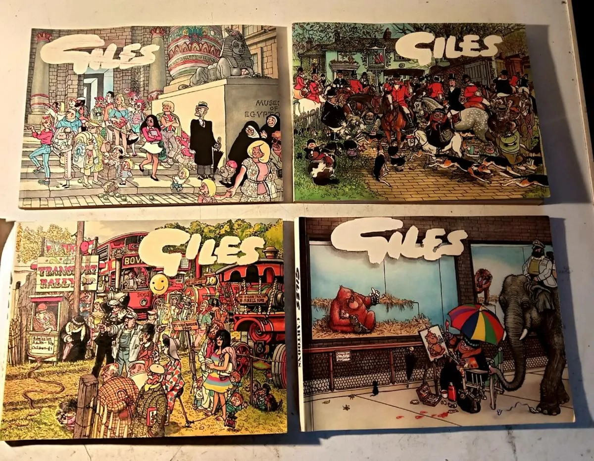 Four Vintage Giles Cartoon Books