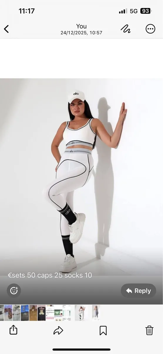 Gymsets white black brown navy wine socks bags cap - Image 1