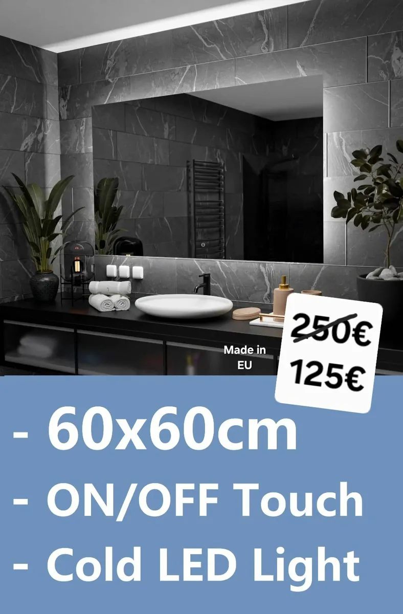 LED Bathroom Mirror 60x60cm - Image 3