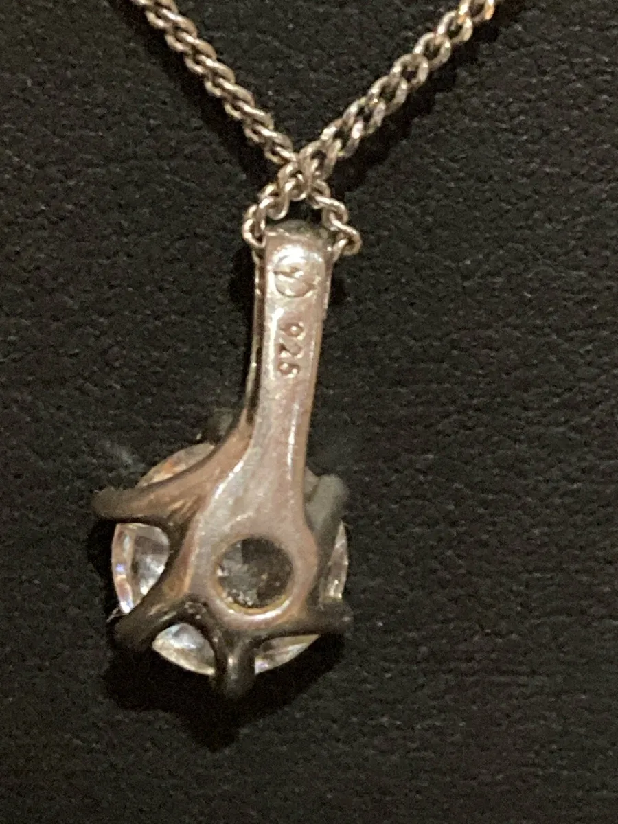 Sterling Silver chain with crystal pendant - Image 4