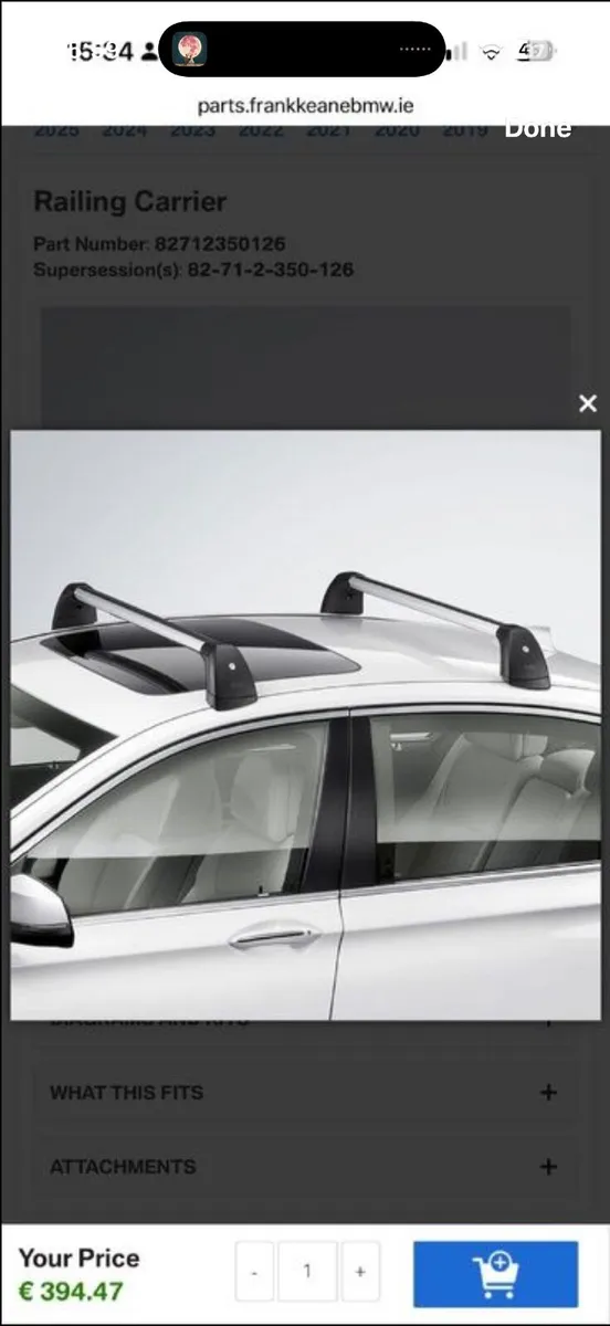 Official BMW Roof Bars (Bmw X1 : fits 2015 To 2022 - Image 2