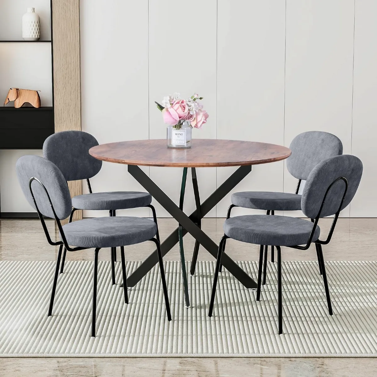 Round Dining Table Wooden 80cm Kitchen Table Only - Image 1