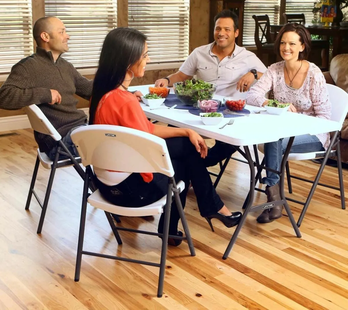 1.83 m Dining Table Foldable Desk White BBQ Party - Image 4