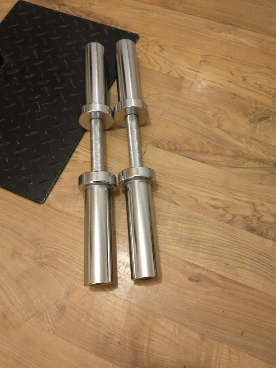 Pair Of Olympic Dumbbells Handles - Image 2