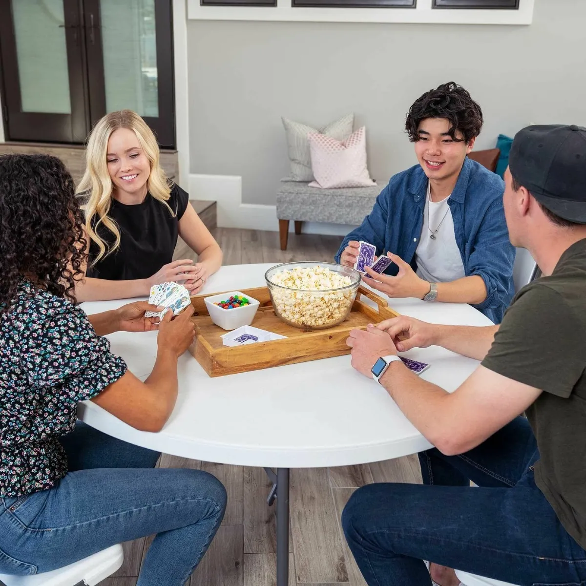 Dining Table Foldable Desk White BBQ Party - Image 2