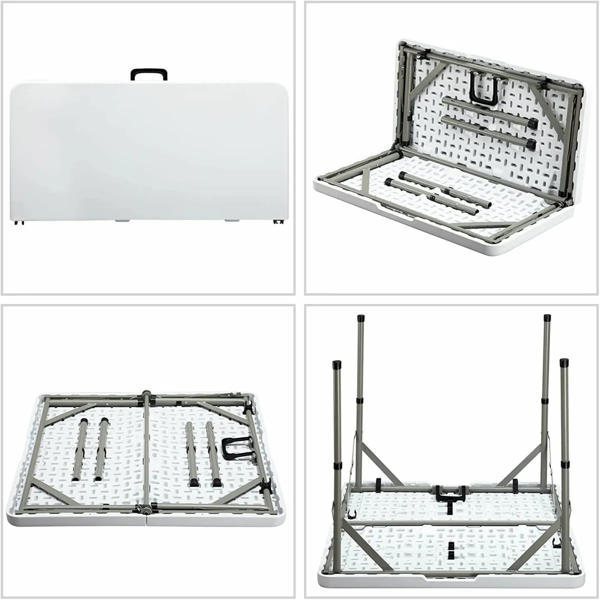 Square Folding Table 87cm Garden Dining Table - Image 4