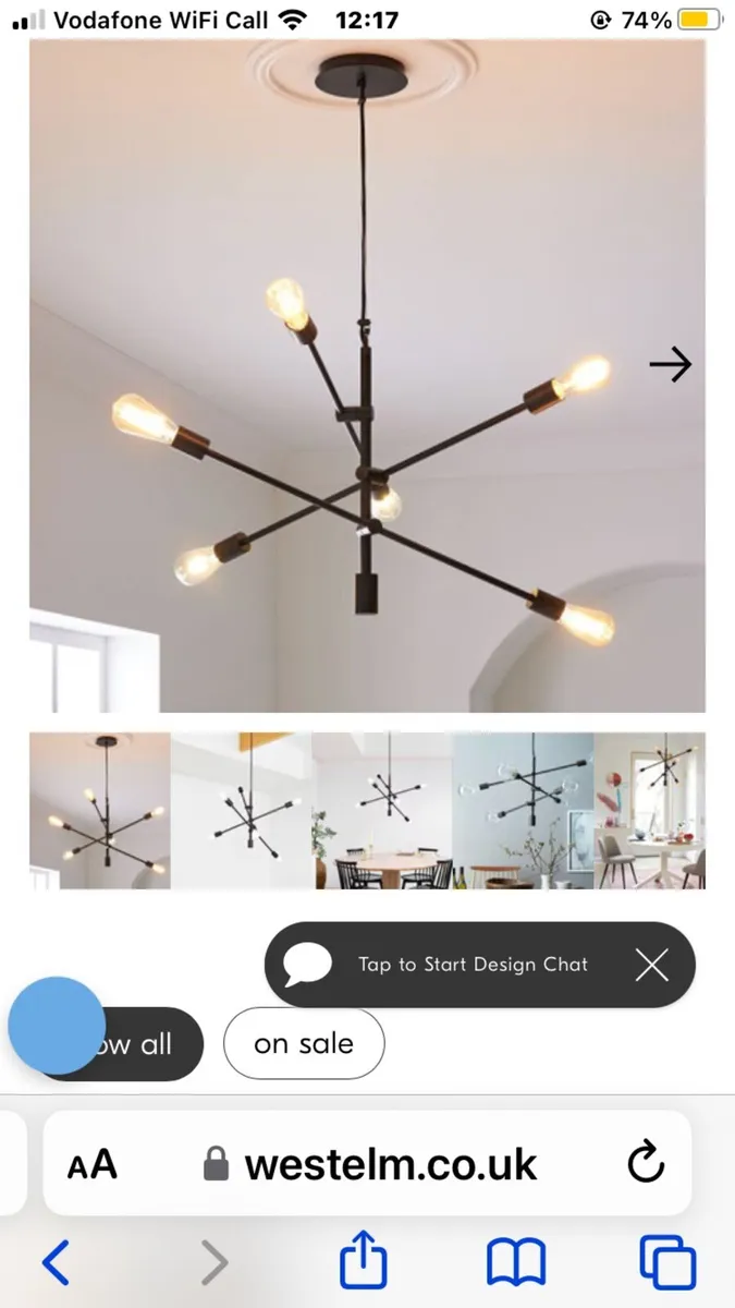 West Elm pendant light - Image 2
