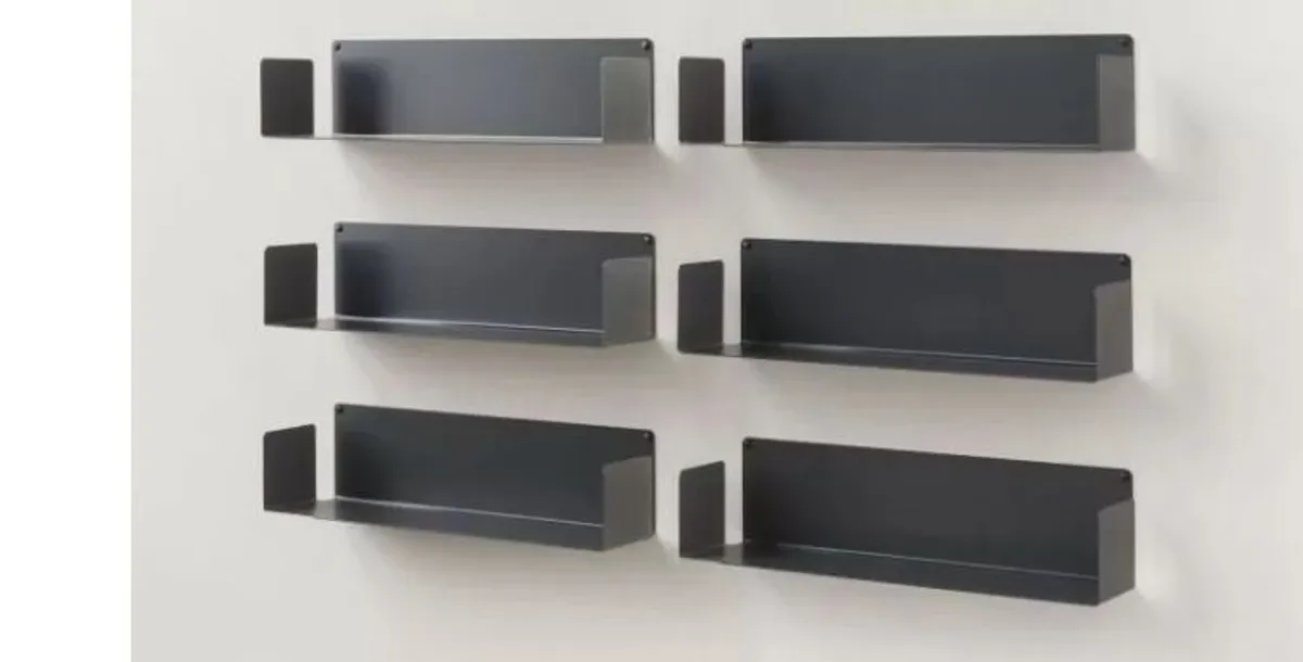 CD Wall Shelf Gray 60 x 15 cm - Set of 6 - Image 2