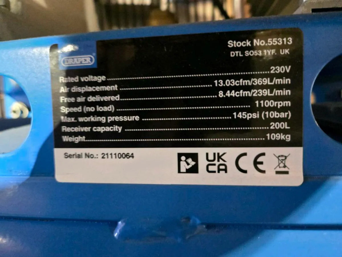 New Draper 200 L air compressor - Image 2