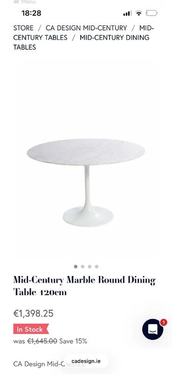 Mid century marble table - Image 1