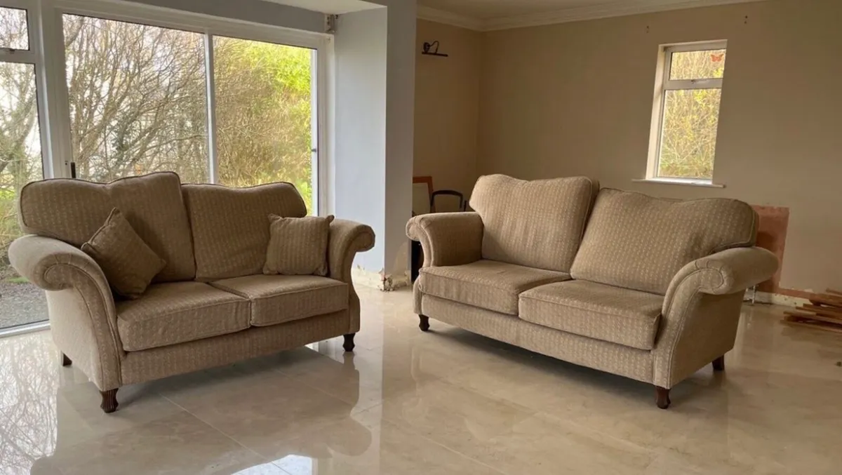 2 Beige couches - Image 1