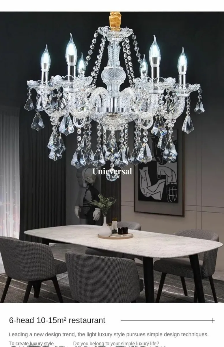Modern Crystal Chandelier 4 Light Ceiling Lamp - Image 4