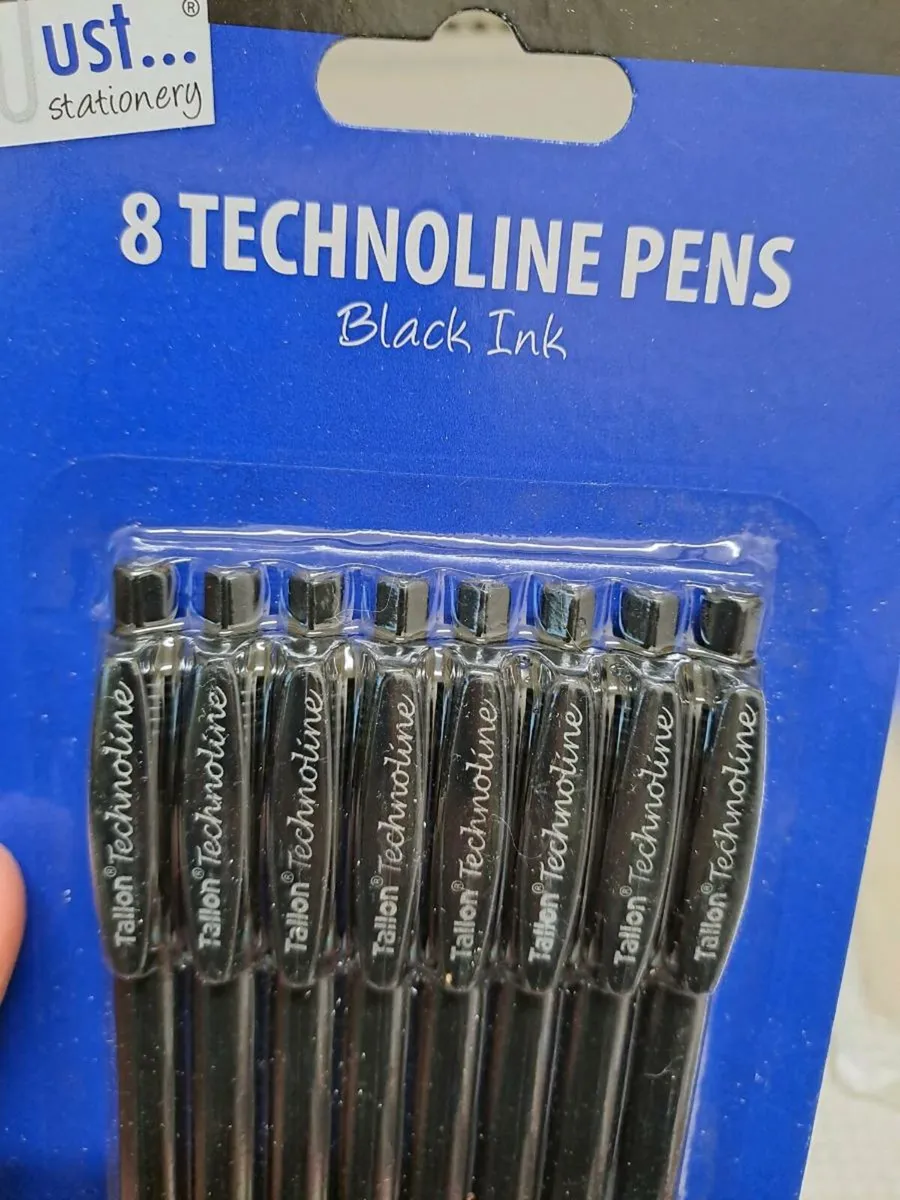 Pack of 8 Technoline black ink ballpoint pens - Image 3