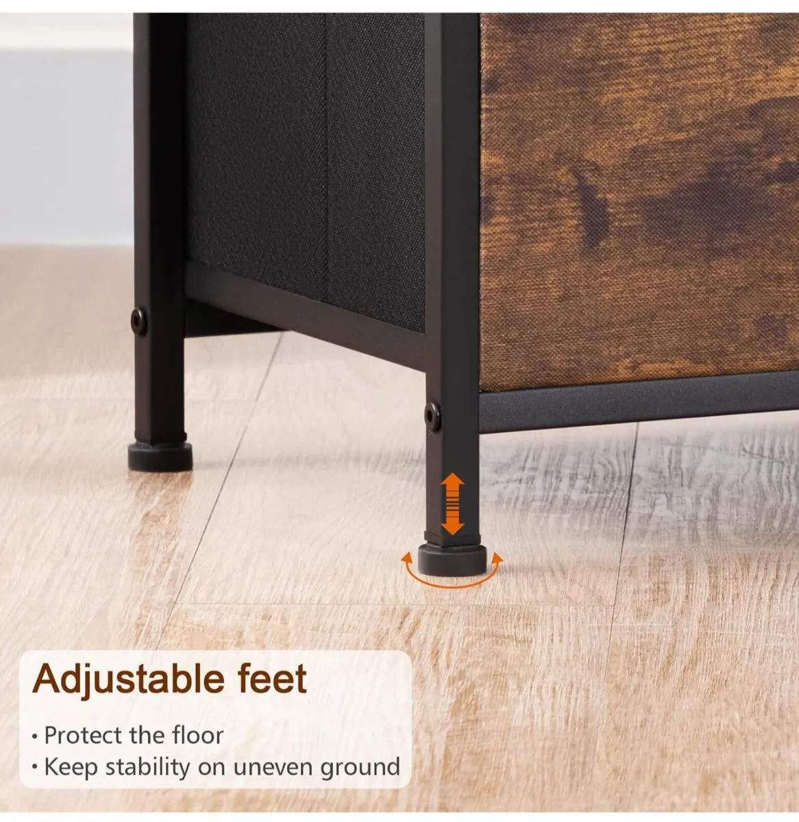 Night Stand Set 2, LED Nightstand with Charging St - Image 4