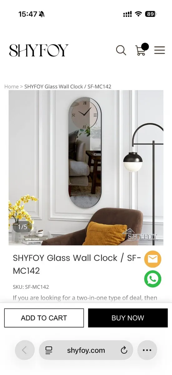 Wall Clock and Mirror - Image 1