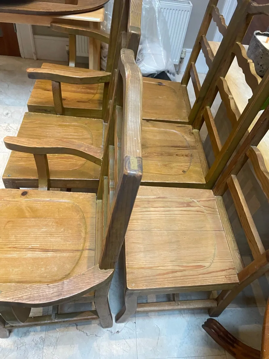 6 x Farmhouse Style Wooden Kitchen Dining Chairs - Image 2
