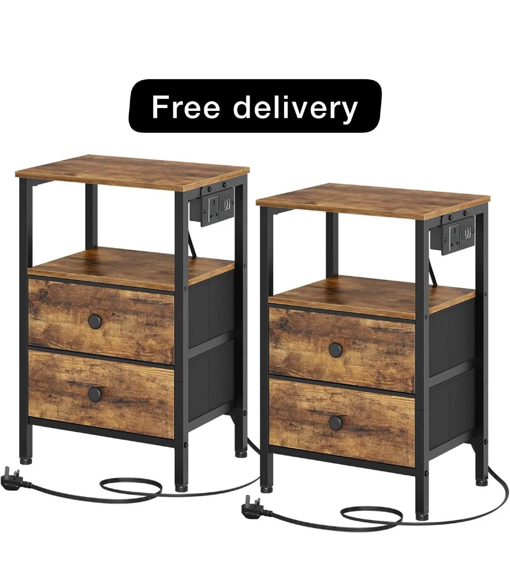Bedside Tables with Charging Station - Image 1